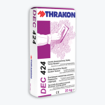 Thrakon DEC 424 Суха благородна фасадна мазилка на циментова основа за декоративно оформление на фасади.