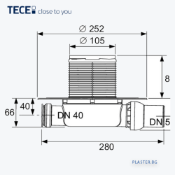 Точков подов сифон за баня TECE Drainpoint S 110 3601100