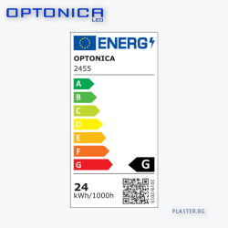 24W LED ПАНЕЛ OPTONICA 2455, ЗА ВГРАЖДАНЕ КВАДРАТЕН AC85-265V – С ДРАЙВЕР – Неутрално Бяло 4500К