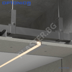 Алуминиев профил 5162 за led лента – сребрист корпус, бял дифузер (2 м) за вграждане