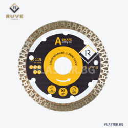 ДИАМАНТЕН ДИСК ruve 10604 a shape 115ММ за рязане на гранитогрес, фаянс и други керамични материали