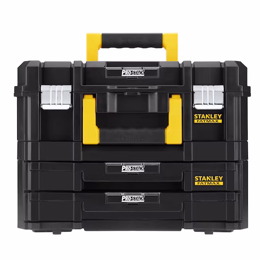 Комплектът куфар и модул с две чекмеджета stanley fatmax pro stack fmst1 71981