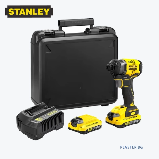 SFMCF820D2K-QW Безжичен безчетков 3-скоростен Винтоверт 18V STANLEY® FATMAX® V20, с 2 x 2,0 Ah литиево-йонни батерии ,зарядно и кутия в комплект.