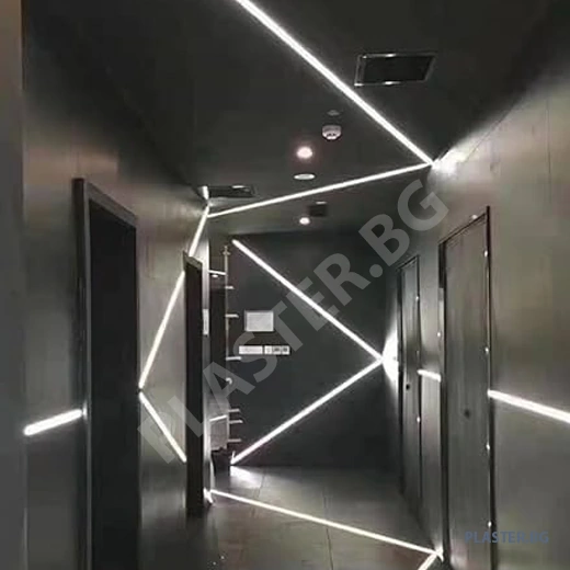 Алуминиев профил 5143 за led лента – сребрист корпус, бял дифузер (2 м) за вграждане