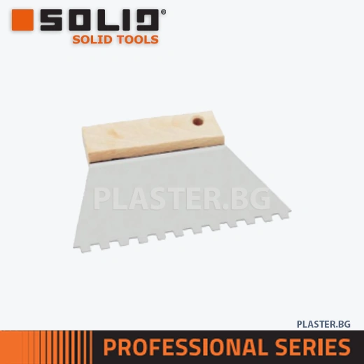 Назъбена трапецовидна шпатула SOLID 5654 – 150 мм, зъб 4 мм