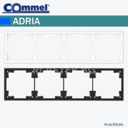 Рамка четворна adria c043 534 – c043 634 – БЯЛ/ЧЕРЕН Мат